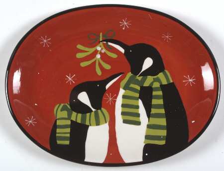 Cool Penguins 16" Oval Serving Platter