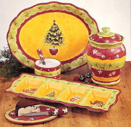 Festive Holiday 18" Oval Serving Platter