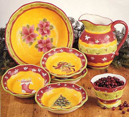 Festive Holiday 13" Pasta Serving Bowl