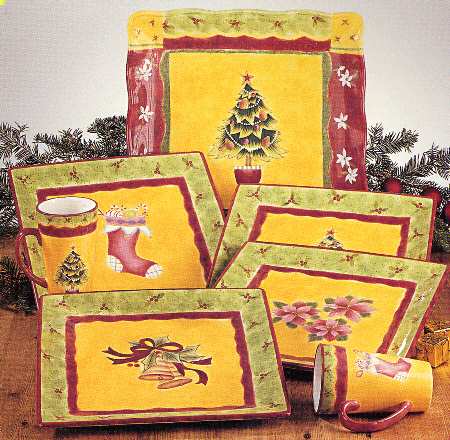 Festive Holiday 16" Square Serving Platter