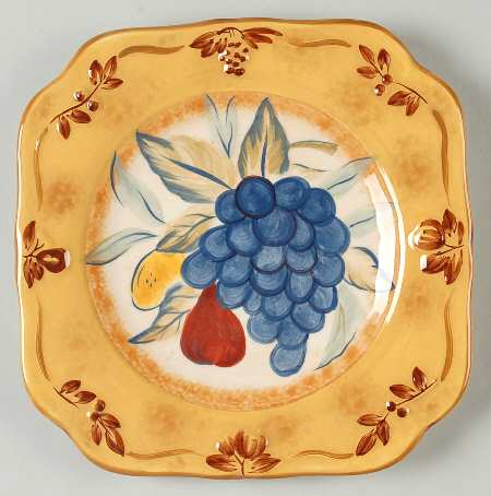 Tuscan Fruit Brown Salad Plate