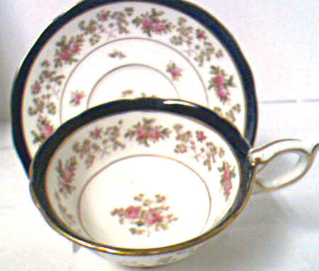 6464-A (Cobalt Blue) Footed Cup & Saucer Set