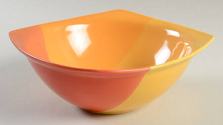 Colortones Red and Yellow 8" Round Vegetable Bowl