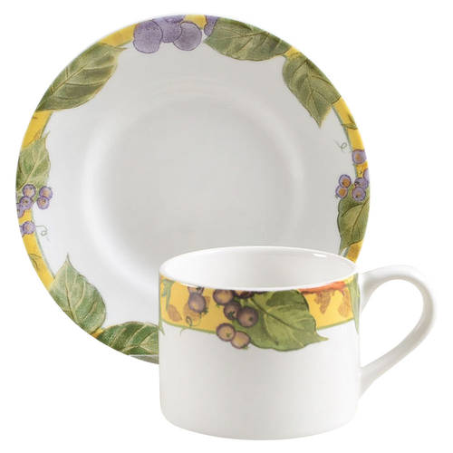 Tuscan Vine (Corelle) Flat Cup & Saucer Set by Corning Corelle