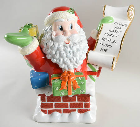 Letters To Santa Figural Cookie Jar & Lid