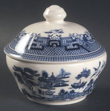 Willow Blue (Columbia) Sugar Bowl & Lid
