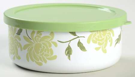 Chrysanthemum (Corelle) 5" Metal Bowl W/Plastic Lid