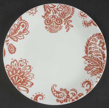 Red Paisley (Corelle) Luncheon Plate