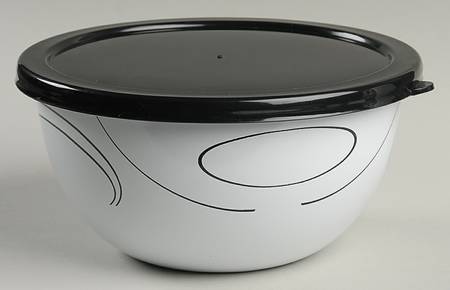 Simple Lines (Corelle) 6 5/8" Metal Bowl W/Plastic Lid