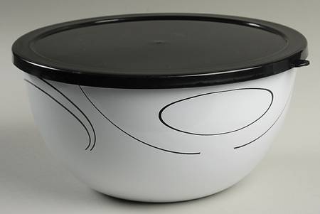Simple Lines (Corelle) 8" Metal Bowl W/Plastic Lid