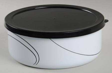 Simple Lines (Corelle) 6" Metal Bowl W/Plastic Lid