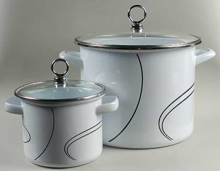 Simple Lines (Corelle) (4 Piece) Metal Stockpot Set (1.5qt & 8qt)