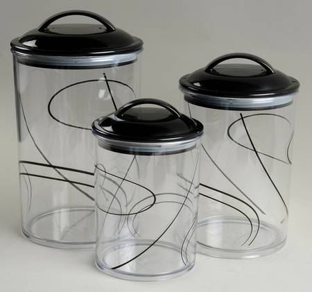 Simple Lines (Corelle) (3 Piece) Acrylic Canister Set