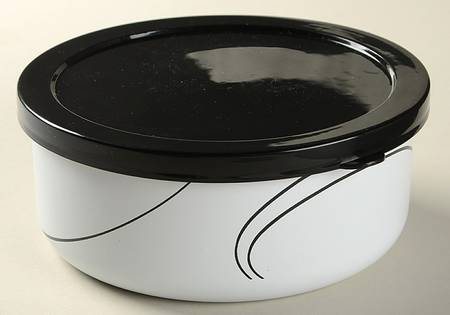 Simple Lines (Corelle) 5" Metal Bowl W/Plastic Lid