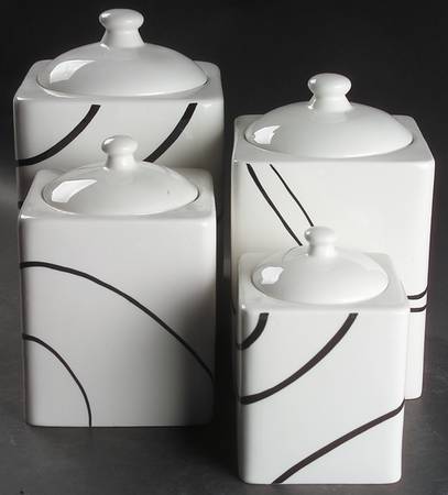 Simple Lines (Corelle) (4 Piece) Canister Set (Box Set)