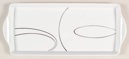 Simple Lines (Corelle) 15" Melamine Rectangular Handled Tray