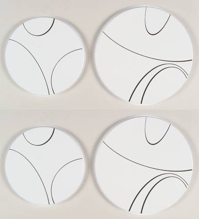 Simple Lines (Corelle) Stove Cover Set-Steel 2 8" & 2 10" Round Covers