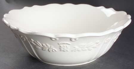 Traditions Embossed White (Corelle) 10" Round Vegetable Bowl by Corning Corelle