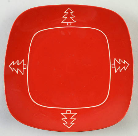 Tree Red Square Dinner Plate