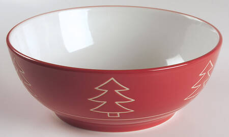 Tree Red 9" Round Serving Bowl