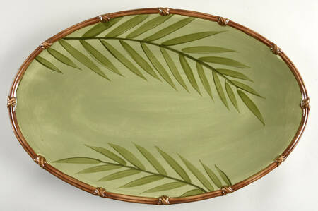 Zanzibar Moss 18" Oval Serving Platter