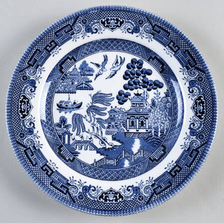 Blue Willow (Swirl, Columbia, Malaysia, England) Salad Plate by Churchill
