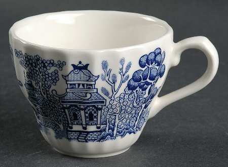 Blue Willow (Swirl, Columbia, Malaysia, England) Flat Cup by Churchill