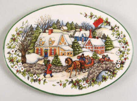 Winter Wonderland Oval Cheese Plate