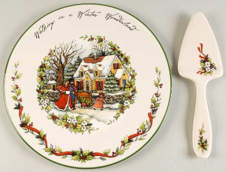 Winter Wonderland Cake Plate and Server (Boxed Set)