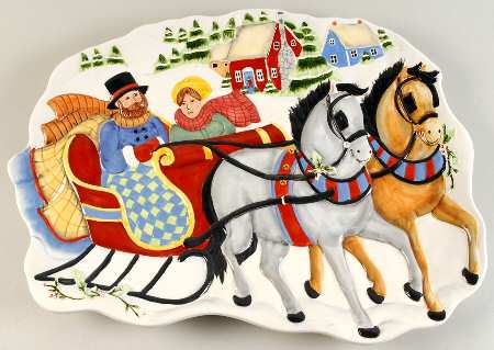 Winter Wonderland 18" Sculpted Oval Serving Platter