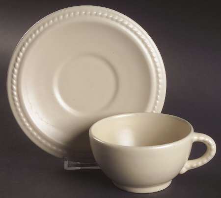 Rope Ivory Flat Cup & Saucer Set