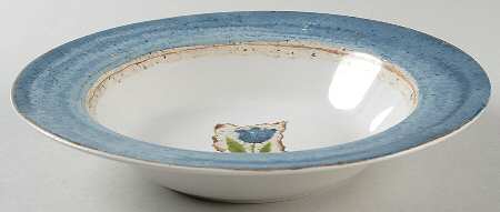 Paper Tulip Blue Rim Soup Bowl