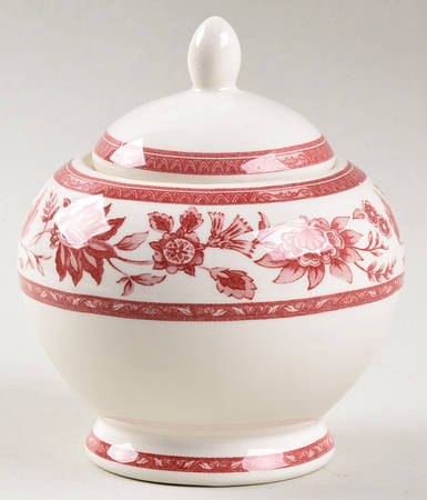 Indian Tree Pink Sugar Bowl & Lid