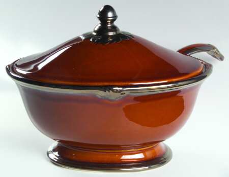 Embassy Brown Oval Tureen & Lid and Ladle