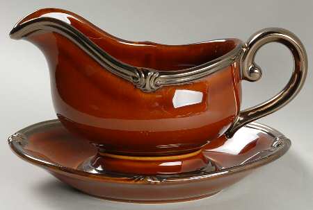 Embassy Brown Gravy Boat & Underplate