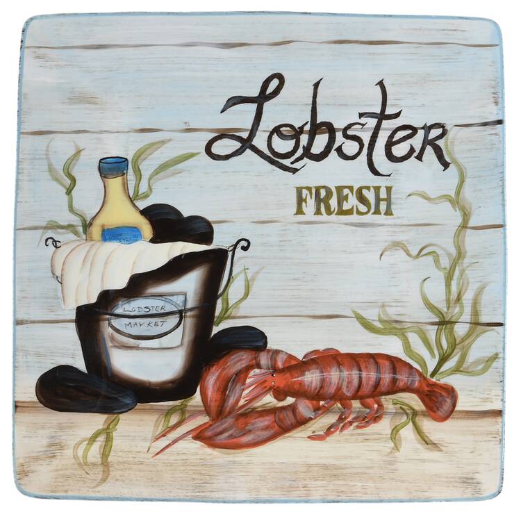 Fisherman's Catch 13" Square Serving Platter