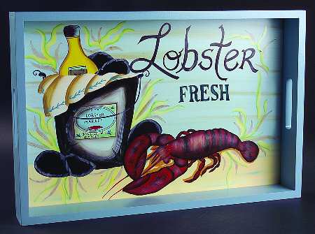Fisherman's Catch Wood Tote Tray (No Inserts)