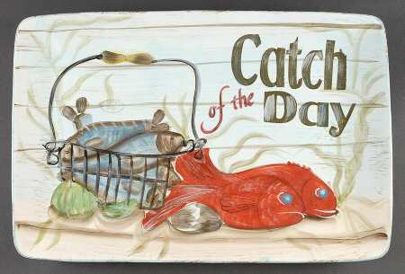 Fisherman's Catch 19" Rectangular Serving Platter