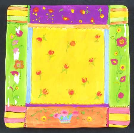 Floral Brights Square Dinner Plate