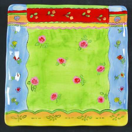 Floral Brights Square Dinner Plate