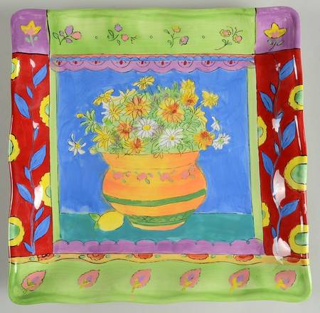 Floral Brights 13" Square Serving Platter