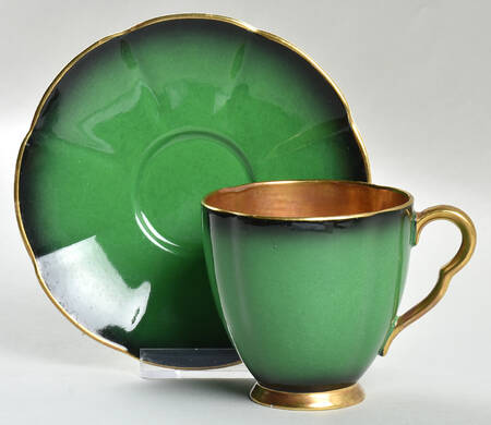 Vert Royale (All Green) Footed Cup & Saucer Set by Carlton Ware (England)