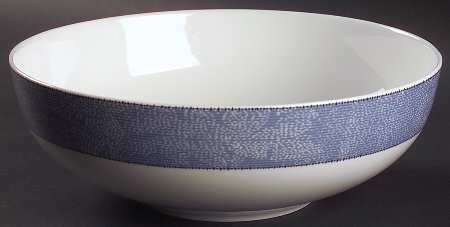 Blue Stencil 10" Round Vegetable Bowl