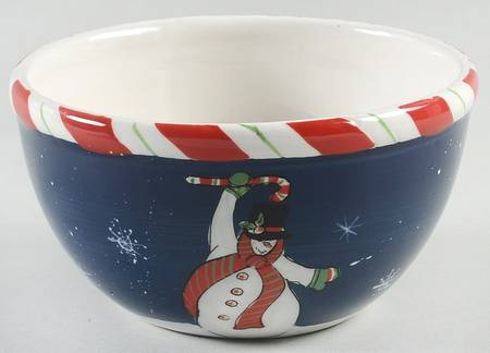Peppermint Snowman 6" All Purpose Bowl