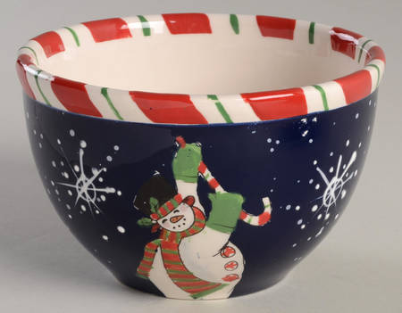 Peppermint Snowman Individual Ice Cream Dish