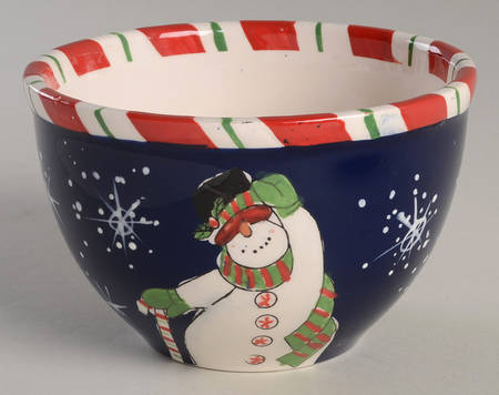 Peppermint Snowman Individual Ice Cream Dish