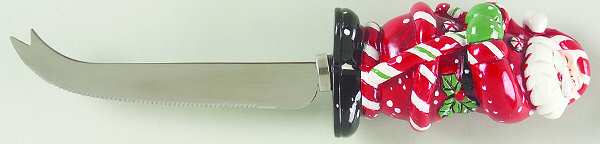 Peppermint Santa Cheese Knife with Stainless Blade