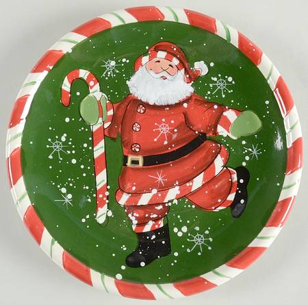 Peppermint Santa Dessert/Pie Plate