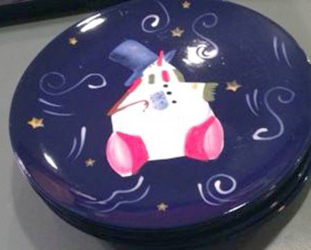 Cool Snowman Dessert/Pie Plate