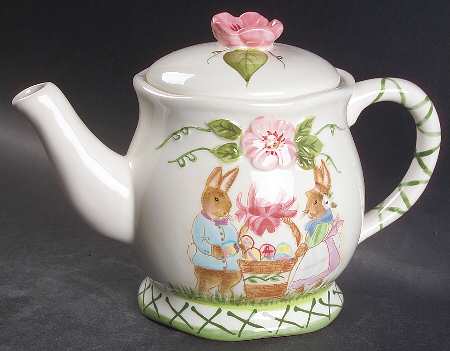 Bunny Blossoms Teapot & Lid